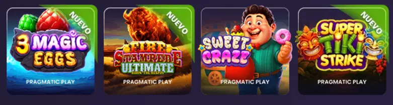 Slots de Pragmatic Play como Sweet Craze o Tiki Strike de YoCasino, ideales para ganar.