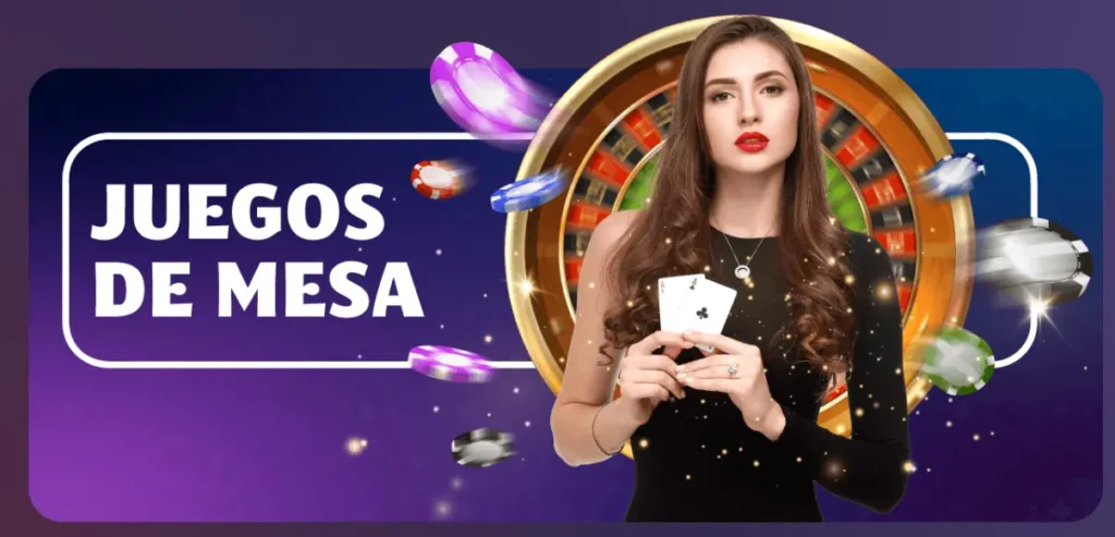 Banner de Juegos de Mesa con crupier y ruleta, invitando a jugar juegos clásicos en YoCasino.